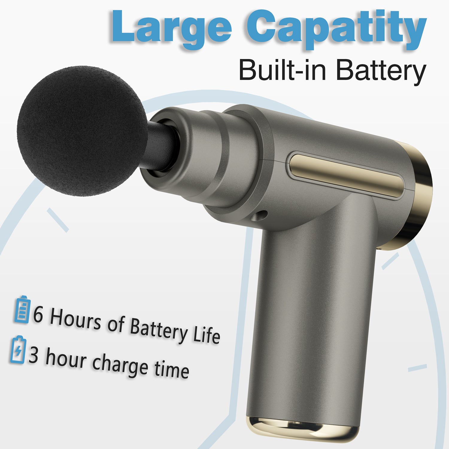 cotsoco Massage Gun Deep Tissue for Pain Relief with 4 Massage Heads & 6 Speeds, Electric Mini Handheld Body Massager for Any Pain Relief, Best Gifts for Dad and Mom(grey)
