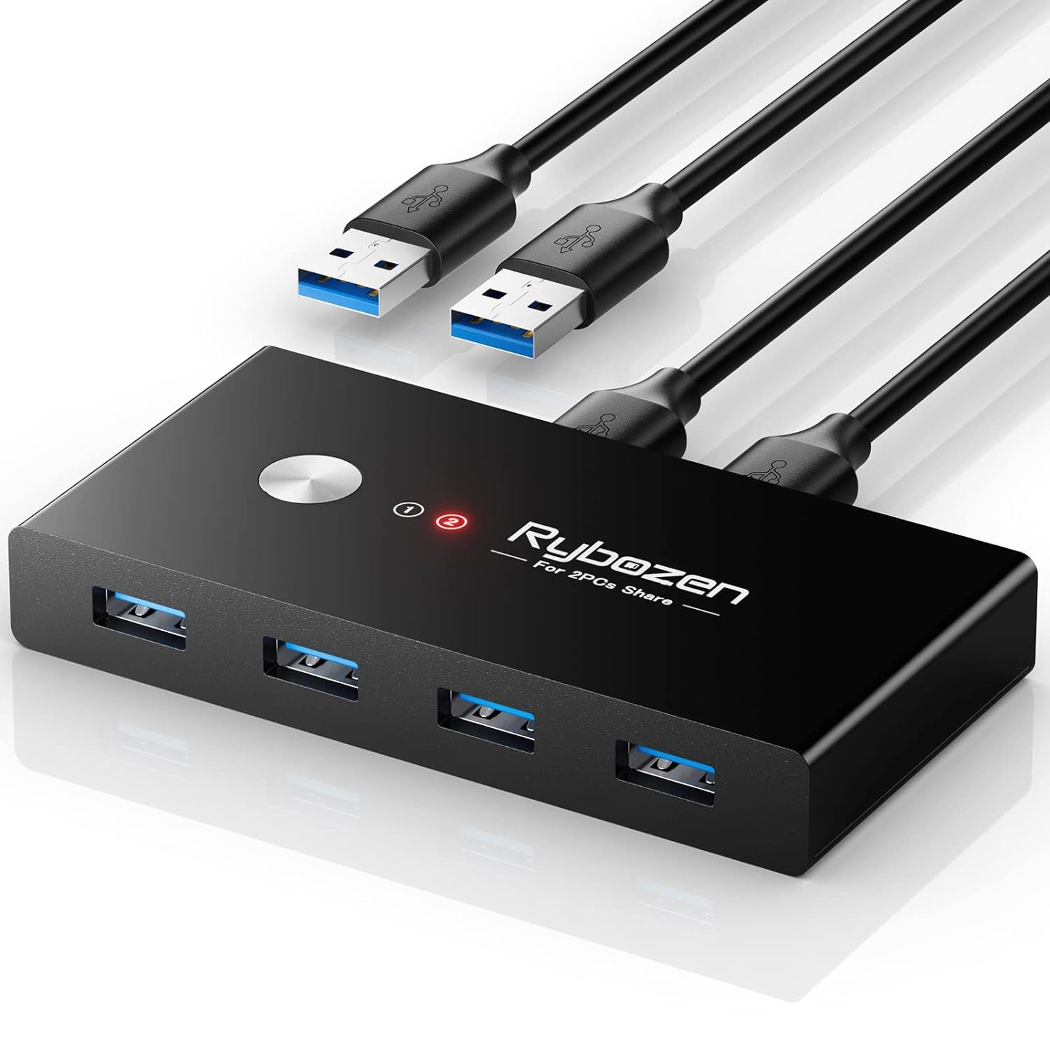 USB 3.0 KVM Switch ,Switch Selector 2 Computer Sharing 4 USB Devices