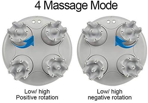 Electric Scalp Head Massager, Waterproof Massager with 4 Heads 84 Nodes for Hair Growth and Stress Release Massage-white