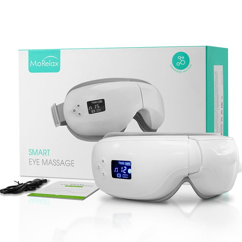 Eye Massager with Heat, Relaxing Eye Care Device with Soothing Heat & Music for Eye Strain Relief, Dark Circles, and Puffiness - Perfect Gift for Men and Women
