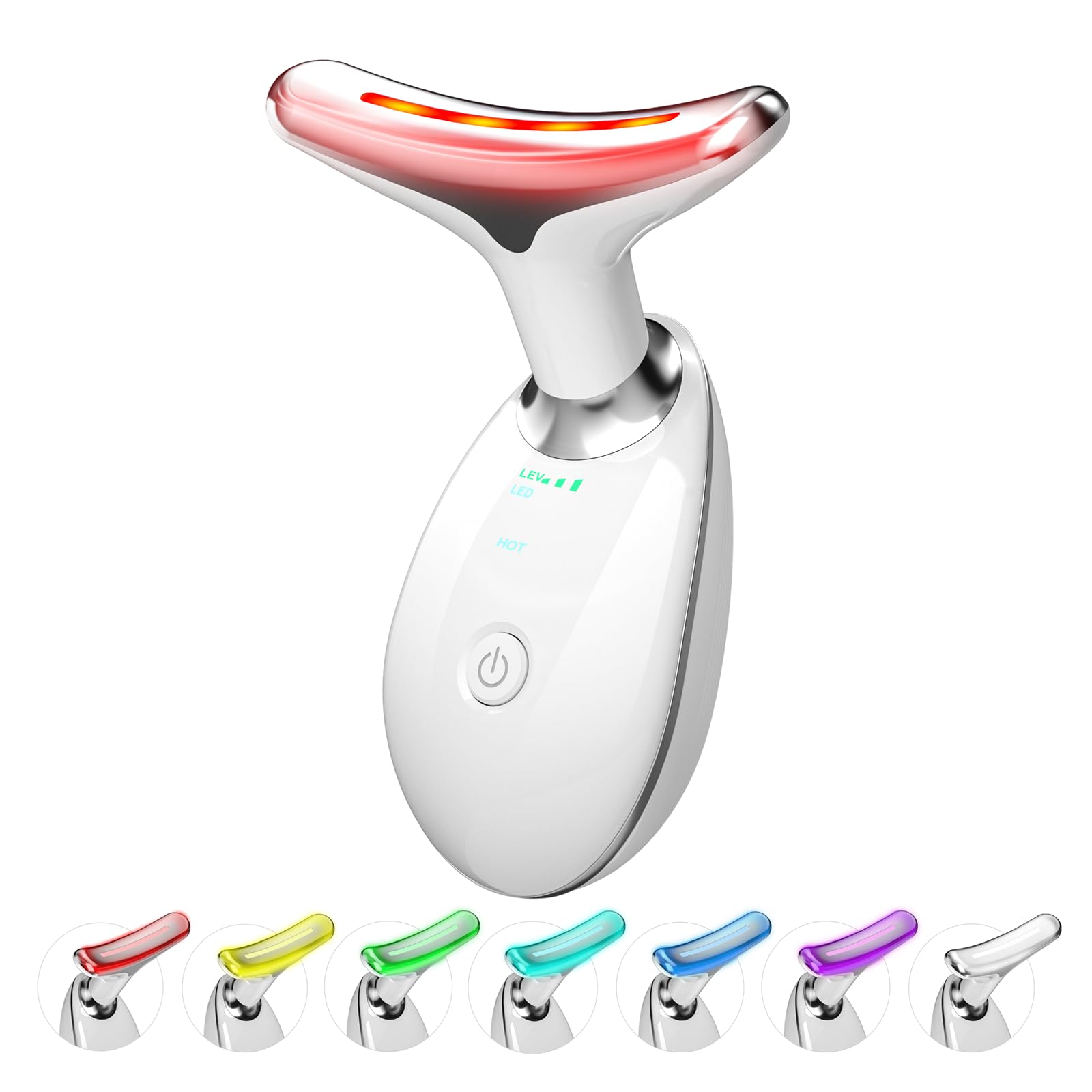 cotsoco Red-Light-Therapy-for-Face and Neck, Red Light Therapy Wand, 7 Color Led Face Neck Sculpting Tool for Skin Care, White-Gifts as special as Mom