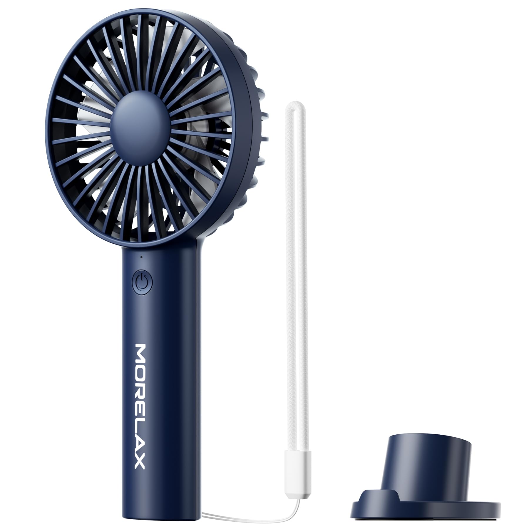 Jancane Handheld Fan, USB Rechargeable Mini Portable Fan with Base, 10H Battery, Strong Wind, Small & Powerful, Cute Design for Travel, Makeup, Girls Women Summer Gift (Dark Blue)