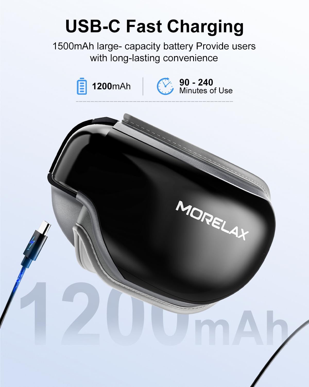 Morelax Eye Massager with Heat & Bluetooth Music, Birthday Gifts for Women, Reduce Eye Strain, Headache Relief and Improve Sleep, Eye Care Gift(Black)