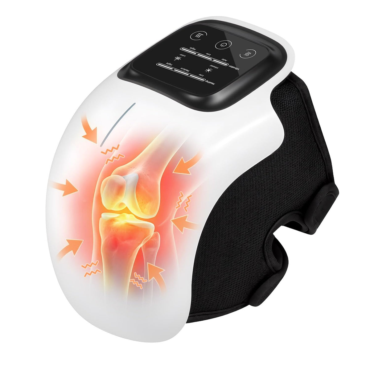 cotsoco Knee Massager with Heat, Red Light & Vibration, Cordless Knee Heating Pad, 3 Heat Levels, 3 Vibration Modes, Adjustable Knee Wrap for Daily Comfort, Gift for Men, Women, Mom & Dad