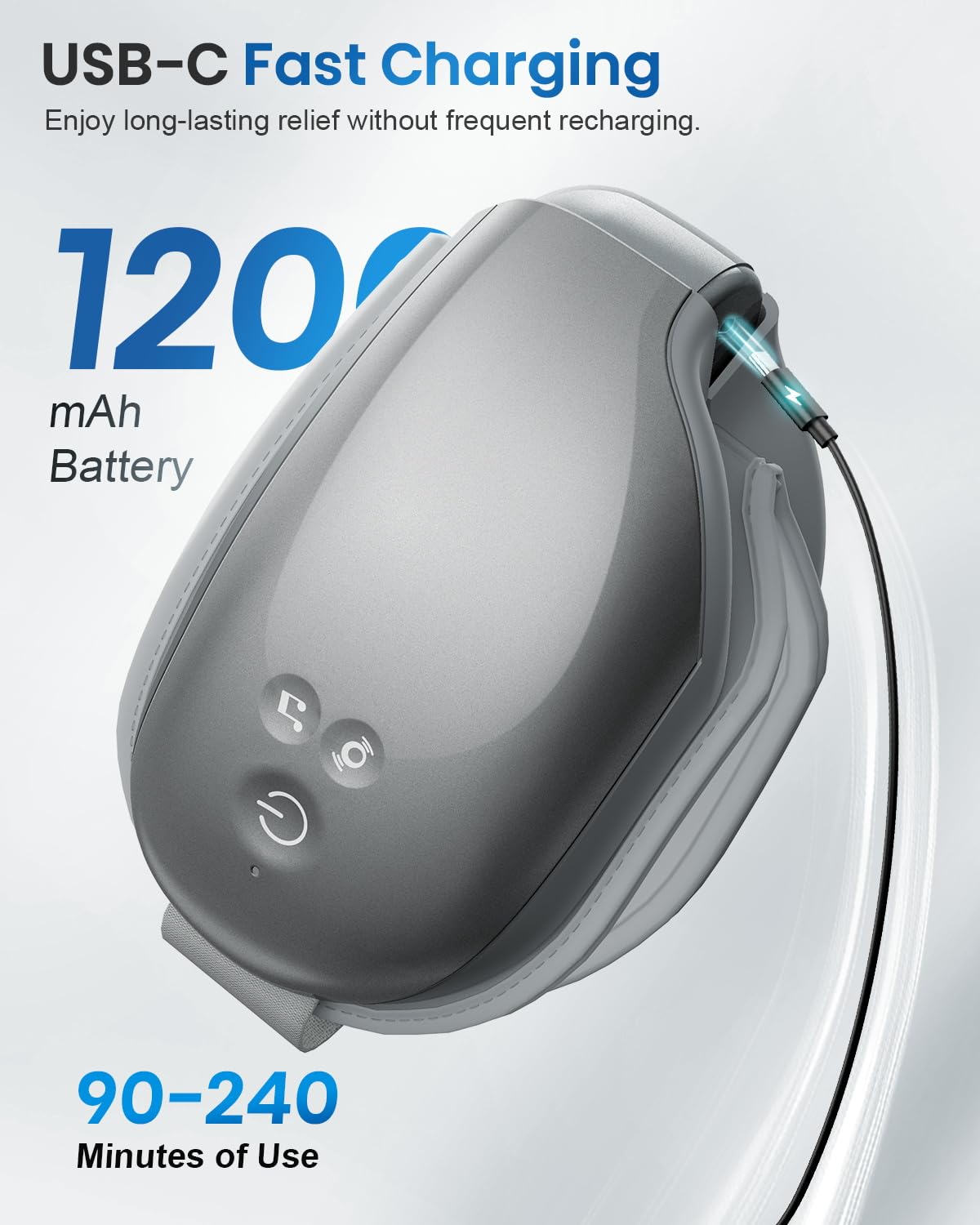 Cotsoco Eye Massager with Heat, Remote, and Compression, Adjustable Foldable Sleep Mask for Relaxing Eyes and Better Sleep, Migraine Relief Device, Birthday Gifts for Women Men Her Him-Gray