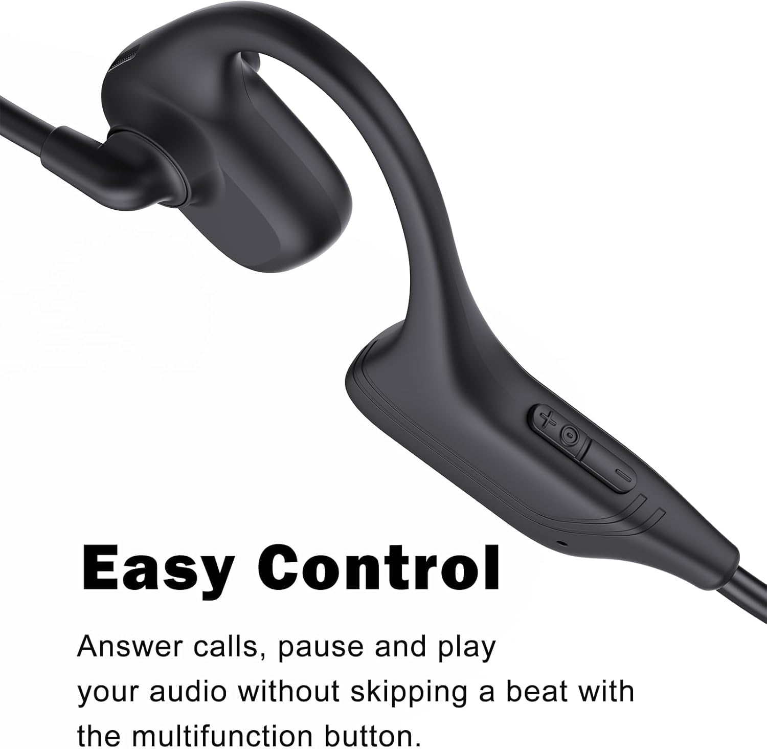 Open Ear Headphones with Mic, Bluetooth Headset with Microphone, AI Noise Cancelling Multipoint Connect Bluetooth 5.3 Headset, Sweatproof Wireless Headset for Work, Driving, Running, Workouts