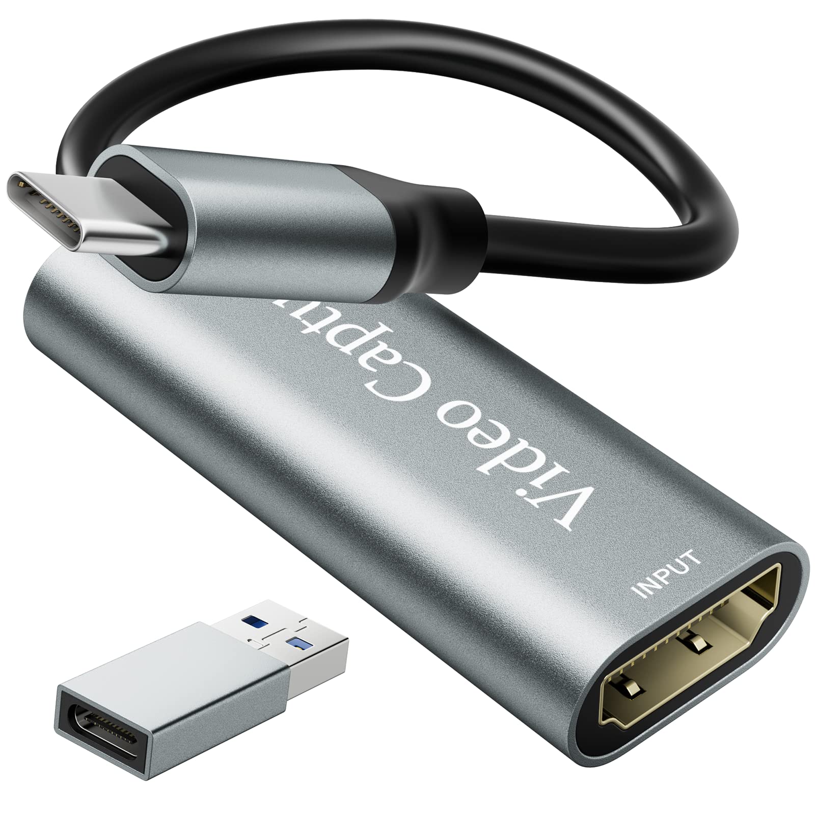 Video Capture Card, 4K Hdmi to 1080P USB C Capture Card for Gaming Streaming Conference, Video Capture Device for Windows/Mac OS PS4 Switch Xbox