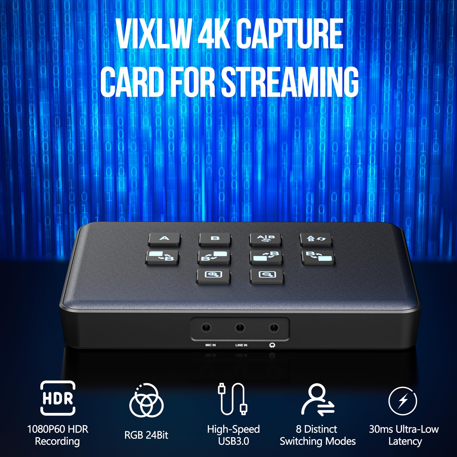 Video Switcher for Live Streaming, Dual 4K HDMI Input Capture Card for Streaming, USB 3.0 Audio Video Capture Card HDMI Switcher Record in 1080P 60FPS Low Latency, Compatible with Xbox/PS5/PS4/OBS/PC
