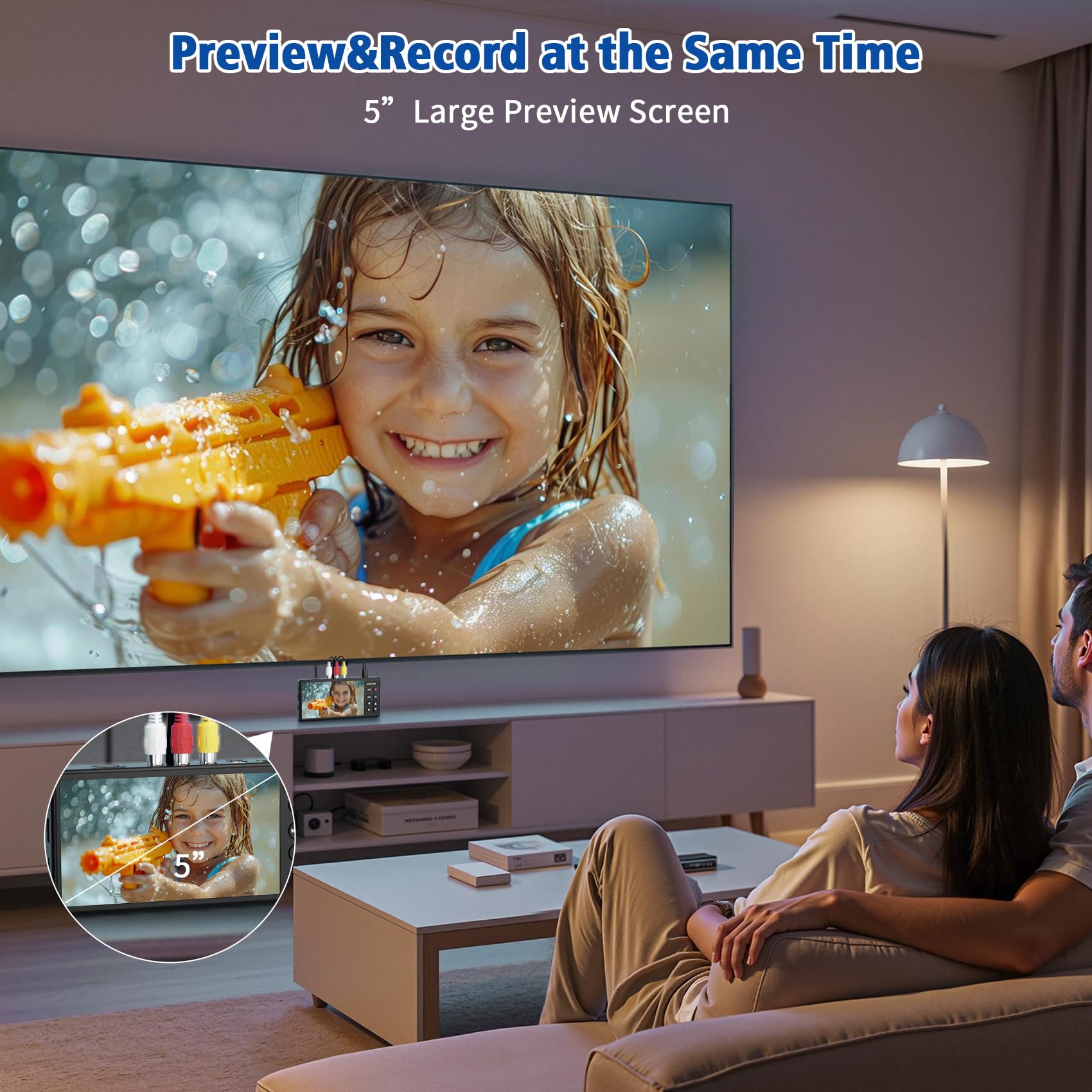 DigitPro VHS to Digital Converter 3.0, 5” HD Video to Digital Recorder, Convert Video & Audio from Analog VCR, DVR, DVD, Hi8, Mini DV, Camcorder Cassette Tapes (Tapes/DVD Player Needed)