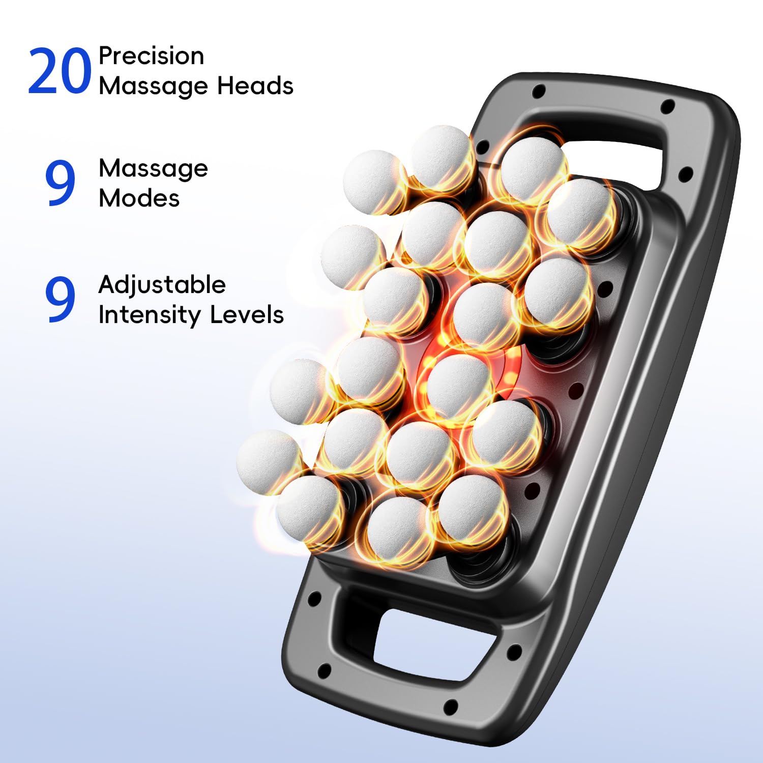 cotsoco 20-Head Massage Gun Set, Deep Tissue Percussion Massager with 9 Modes and 9 Intensities, Quiet Handheld Muscle Massager for Back, Shoulders, Legs, Foot & Body Pain Relief
