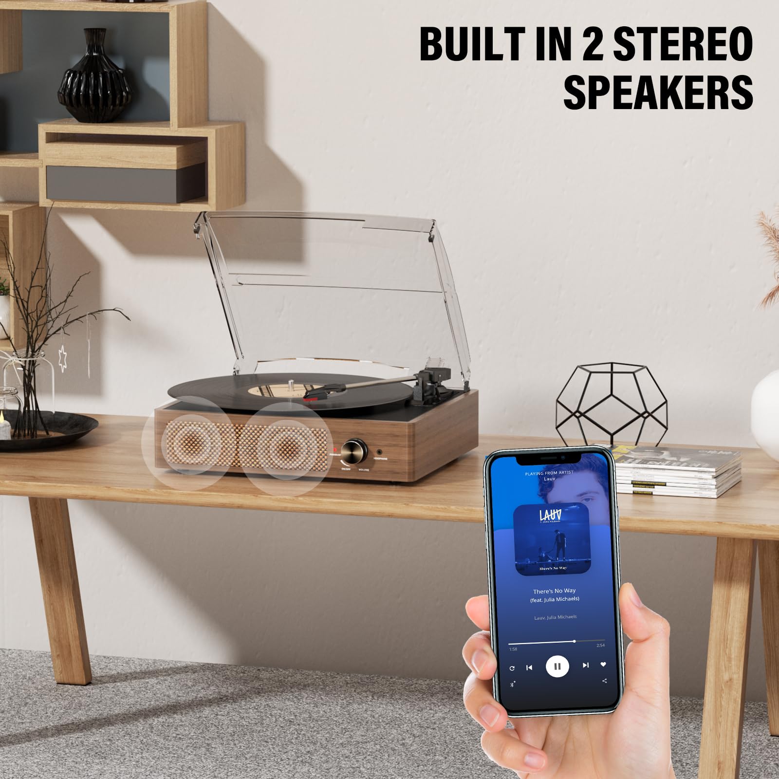Digitnow Record Player – Vinyl Player with Bluetooth & Speakers