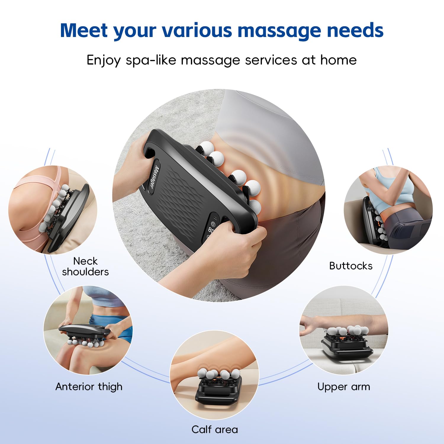 cotsoco 20-Head Massage Gun Set, Deep Tissue Percussion Massager with 9 Modes and 9 Intensities, Quiet Handheld Muscle Massager for Back, Shoulders, Legs, Foot & Body Pain Relief
