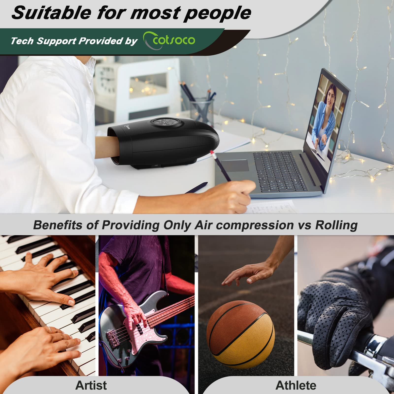 Hand Massager Machine with Heat and Compression, 6 Levels Shiatsu Massager for Arthritis and Carpal Tunnel Relief, Pain Relief for Finger, Wirst, and Hand, Best Gifts for Men and Women(black)