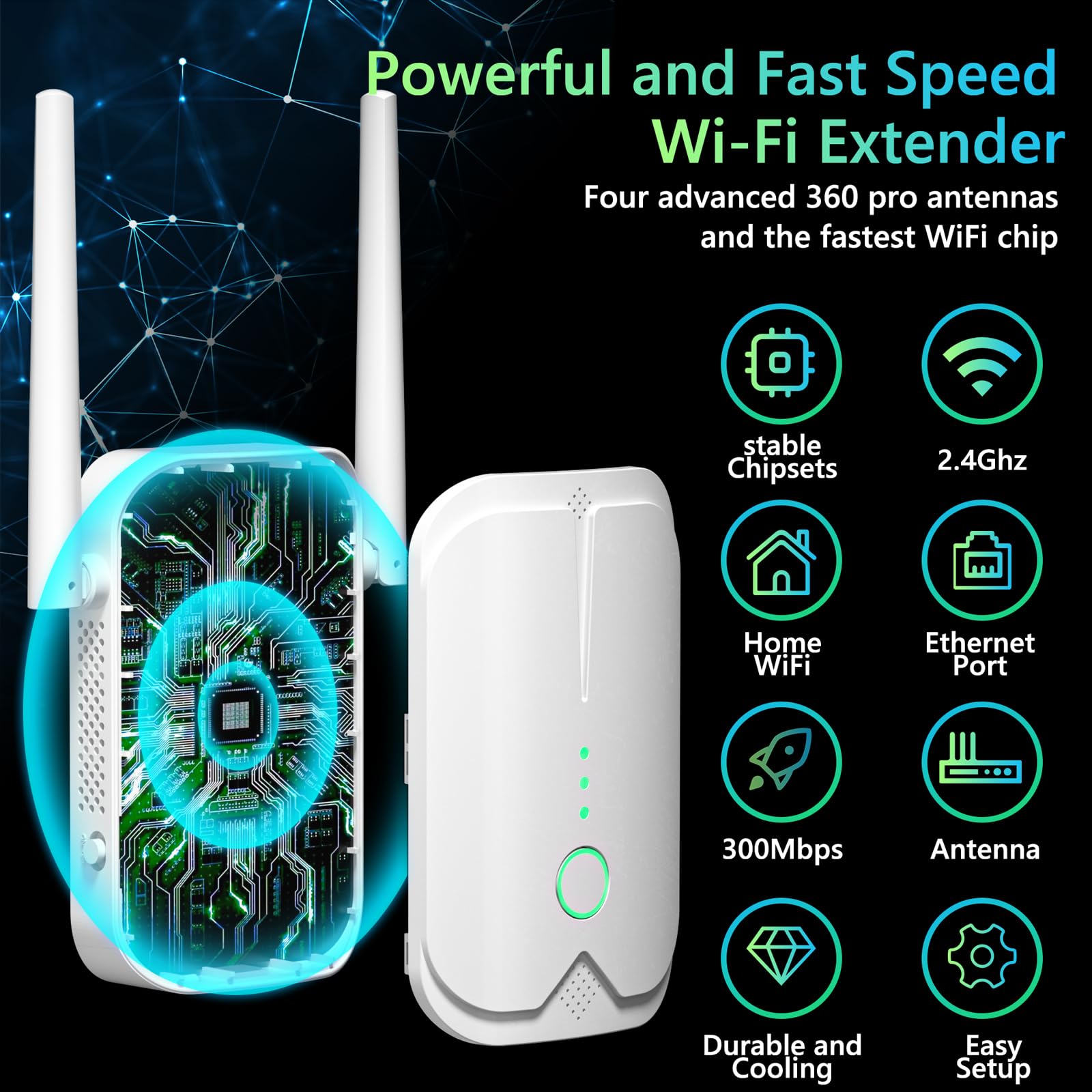 WiFi Extender Signal Booster Up to 5000sq.ft and 50+ Devices