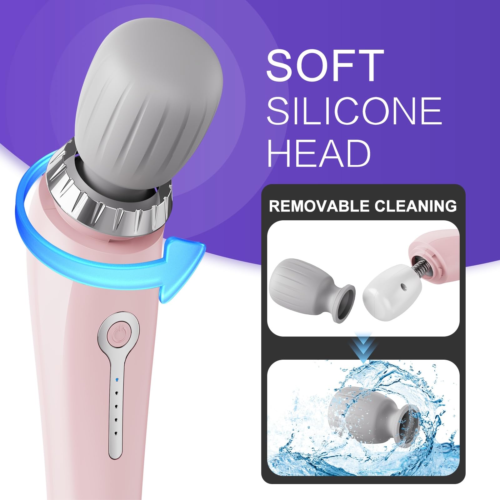 Handheld Massager, Cordless Electric Back Massager, Portable 5 Speeds Deep Tissue Massage for Relaxation, Sports Recovery, Pain Relief, Back, Leg, Shoulder, Waist, Neck, Gifts for Men Women-Pink