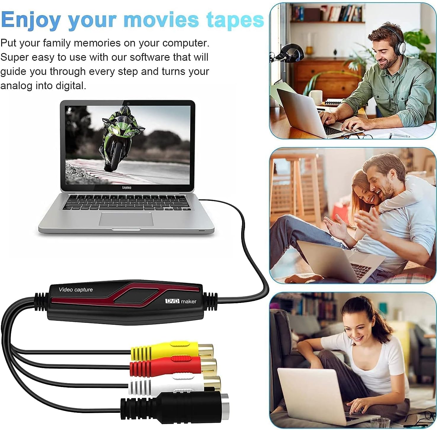 DIGITNOW USB 2.0 Video Capture Card,Digital Video Converter,Compatible with Windows 7, 8, 10 and Mac OS X 10.7 or above