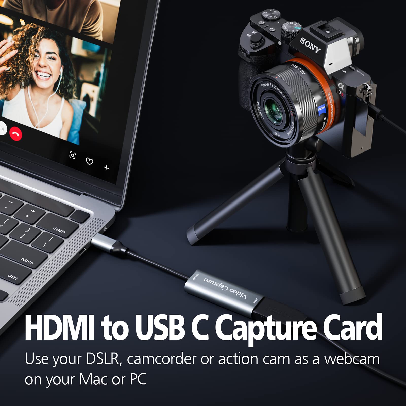 Video Capture Card, 4K Hdmi to 1080P USB C Capture Card for Gaming Streaming Conference, Video Capture Device for Windows/Mac OS PS4 Switch Xbox