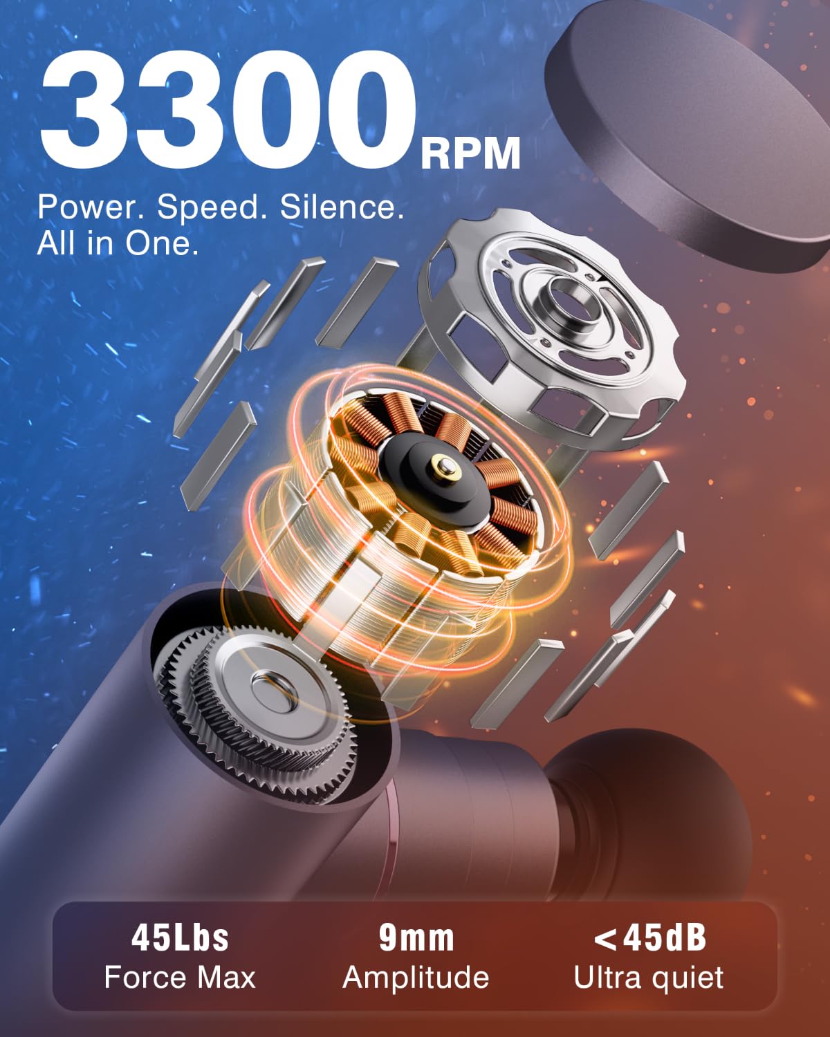 cotsoco Massage Gun with Heat and Cold Therapy, Full-Metal Handheld Electric Massager Deep Tissue for Body Muscle Pain Relief, Silent Portable Percussion Massage Gun for Athletes and Recovery Gifts