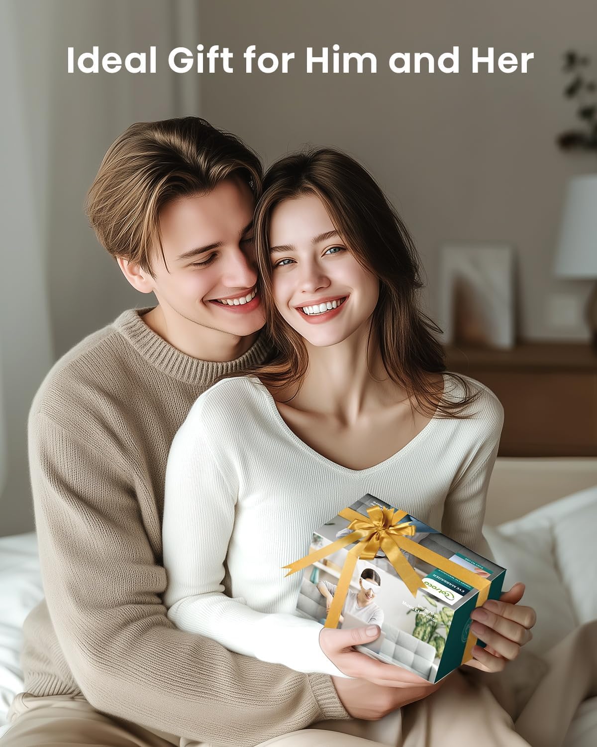 cotsoco Eye Massager with Remote, Birthday Gifts for Women Men, Sleep Mask with Heat, Headache Massager Scalp for Migraine and Compression, Relaxing Eyes and Better Sleep Relief Stye Eye