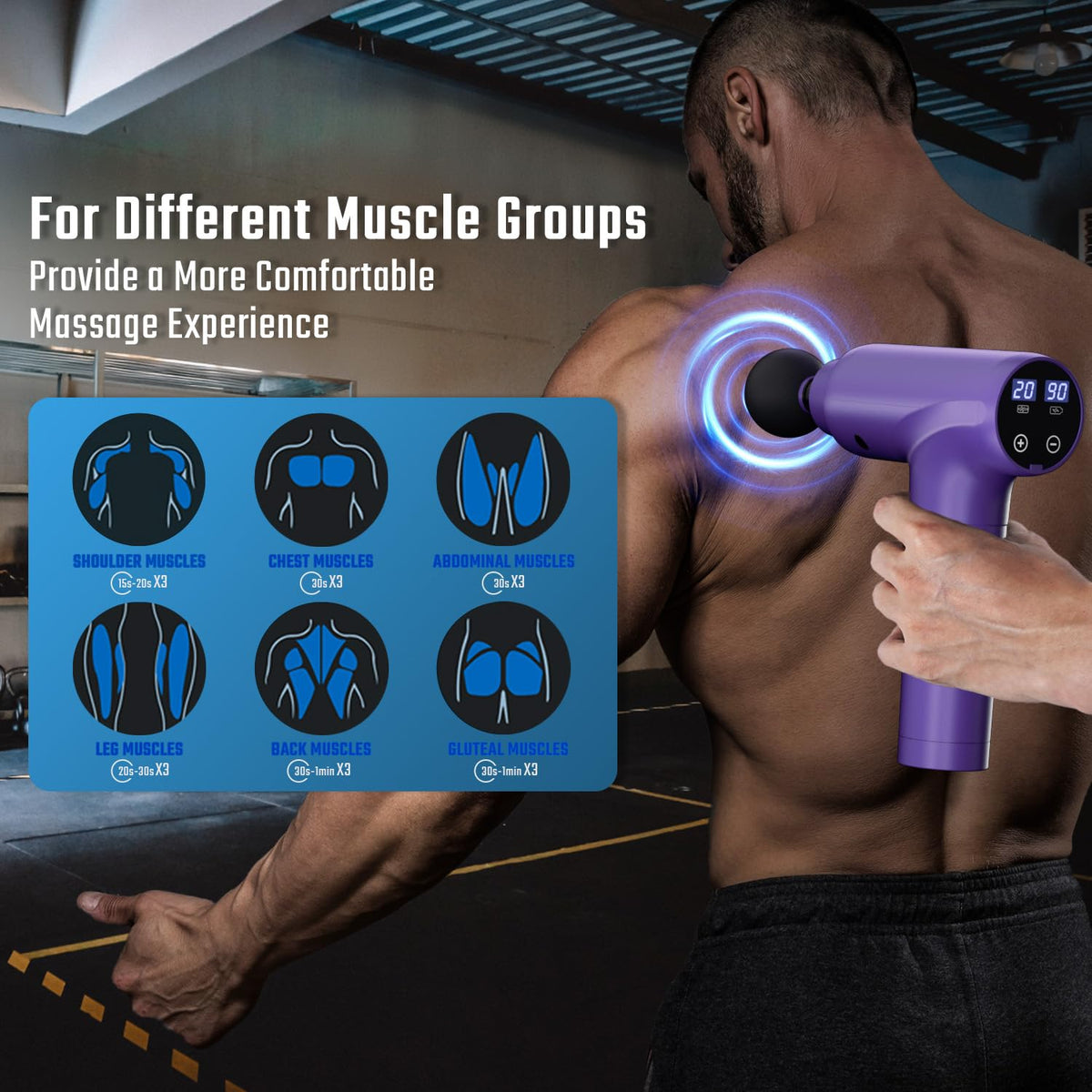 cotsoco Massage Gun Deep Tissue, Muscle Massage Gun with 9 Attachment Heads 20 Speeds & Silent Brushless Motor for Pain Relief, Handheld Percussion Back Massager Gun,Gift for Mom/Dad