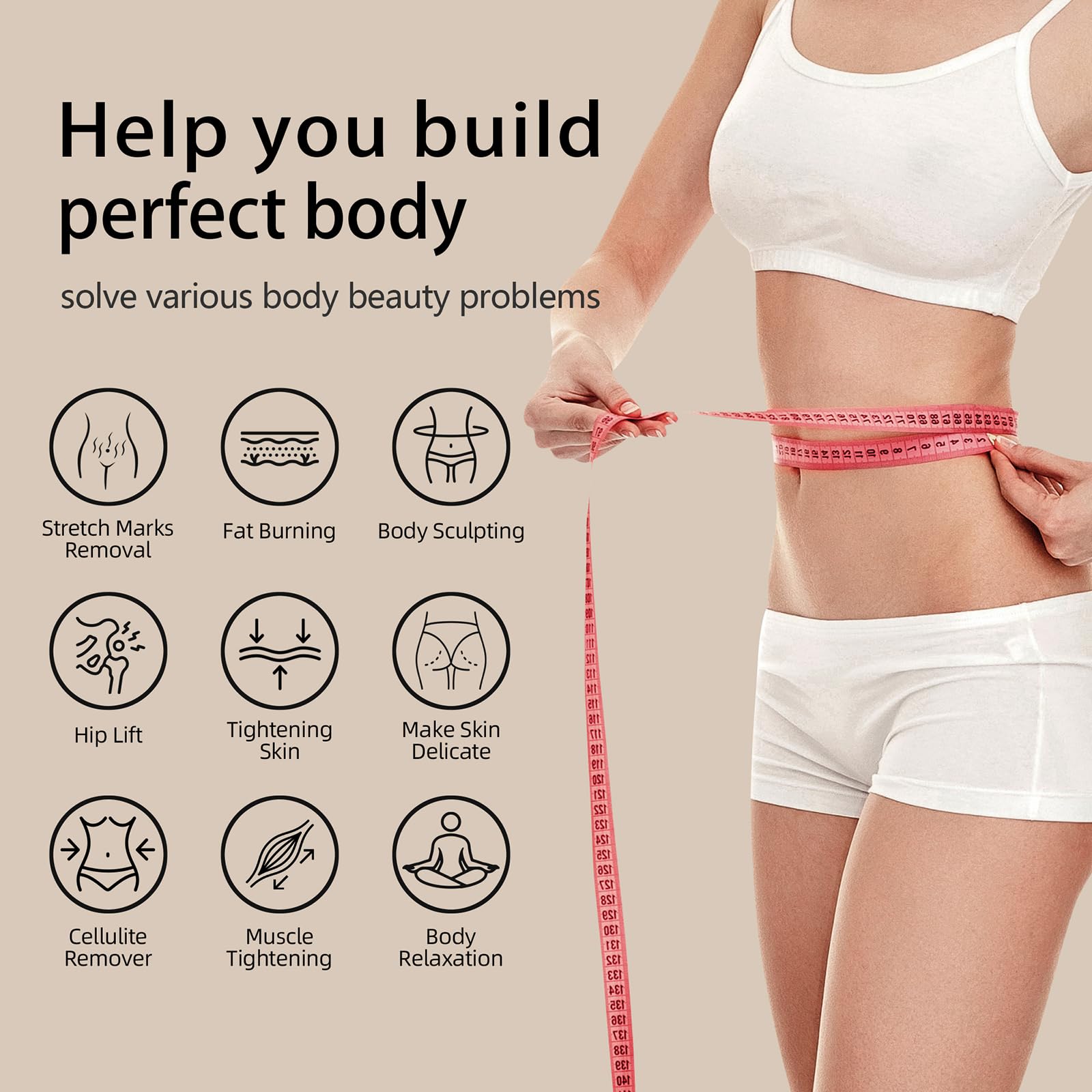 cotsoco Body Massager-Body Sculpting Tool, Cellulite Massager, Cordless Handheld Body Cellulite Remove for Belly, Fat, Waist, Leg, Butt, Arm - Gifts for Women Mum