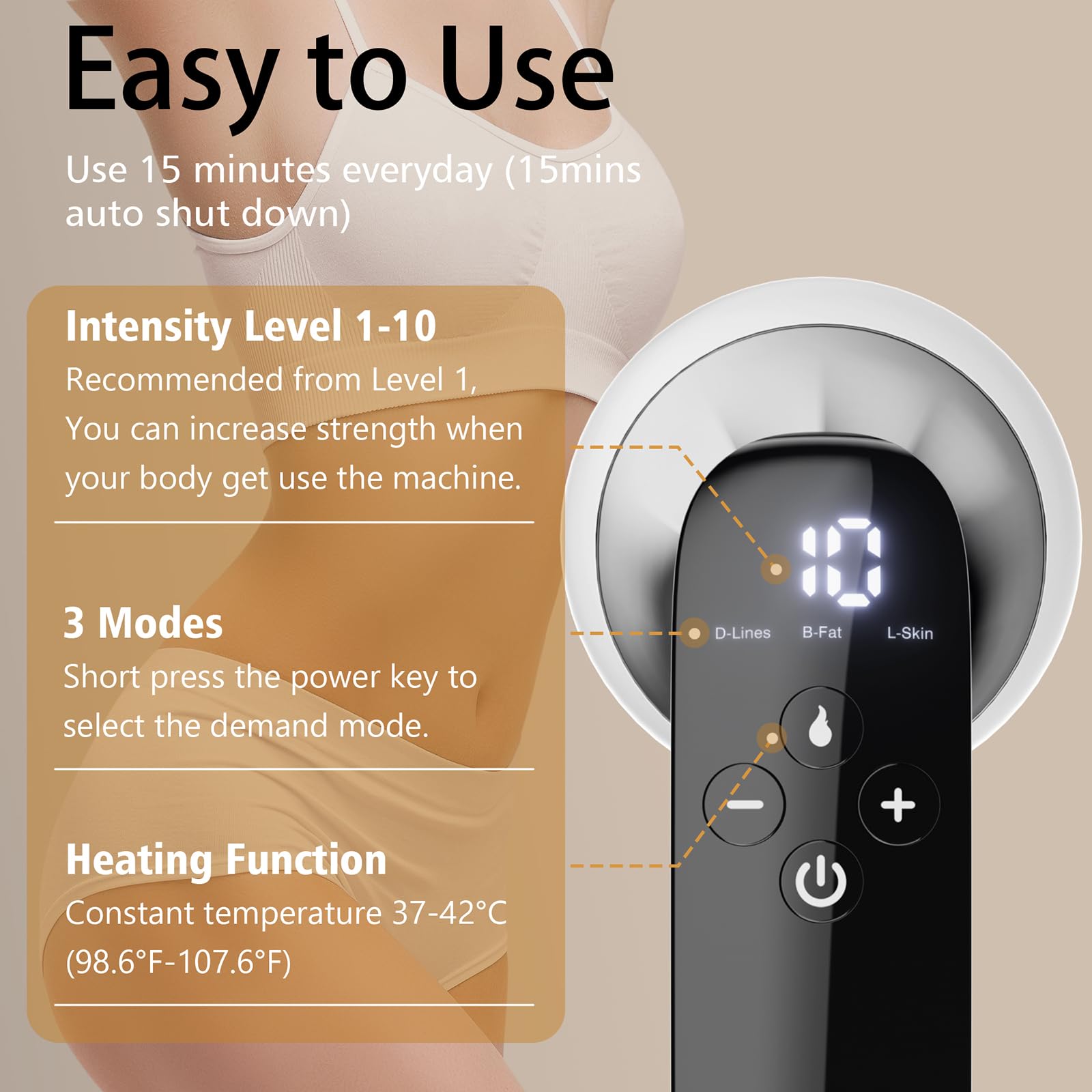 cotsoco Body Massager-Body Sculpting Tool, Cellulite Massager, Cordless Handheld Body Cellulite Remove for Belly, Fat, Waist, Leg, Butt, Arm - Gifts for Women Mum
