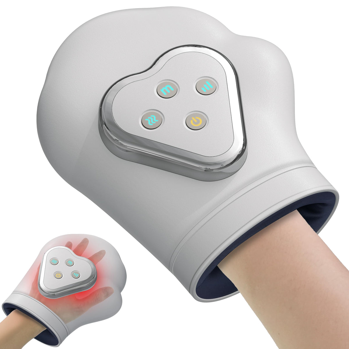 cotsoco Hand Massager with Heat and Compression for Arthritis Carpal Tunnel,Fits Left Right Hand,Pain Relief, Individual Finger Compression Massage for Wrist & Fingers Palm, Birthday Gift for Women Men