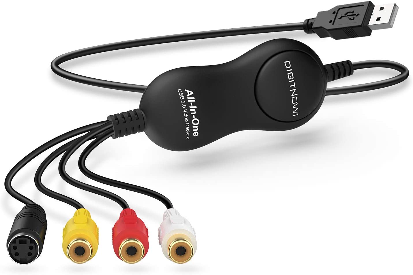 Video Capture, VHS to Digital Converter, USB 2.0 Video Capture Device, VCR to Digital Converter, RCA to USB Converter, Video Grabber for MAC/PC/TV/Camcorder, MAC OS Windows Compatible