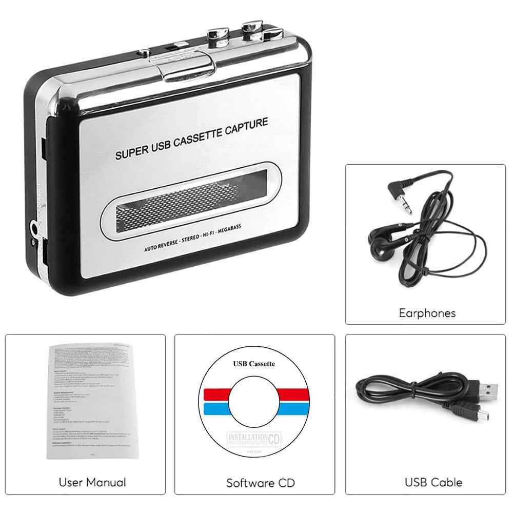 Cassette Player-Cassette Tape to MP3 CD Converter