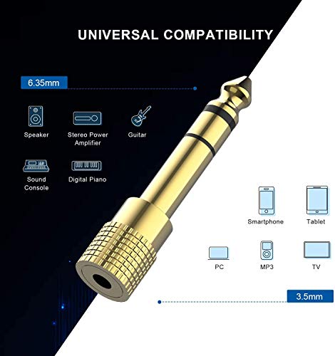 Headphone Adapter,AudioStereo TRS Converter Adapters(4 -Pack Gold Plated)