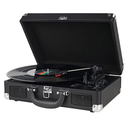  Vinyl Record Player with Speakers Vintage Turntable for Vinyl  Records Belt-Driven Turntable Support 3-Speed, Wireless Playback,  Headphone, AUX-in, RCA Line LP Vinyl Players for Sound Enjoyment Black :  Electronics