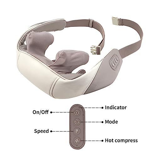 6D Deep Kneading Massagers with 6 Massage Nodes,Cordless Neck Massager