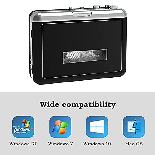 Cassette Player Portable Walkman Convert Tapes to Digital MP3 Converter(Black)