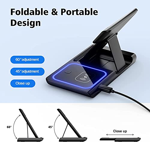 3 in 1 Wireless Charging Station for Apple, Wireless Charger Stand for iPhone 16/15/14/13/12/11/SE/X/8 Pro Max Plus Mini,Charging Dock for AirPods 4/3 Pro,Apple Watch 10/9/Ultra/8/SE/7/6/5/4/3