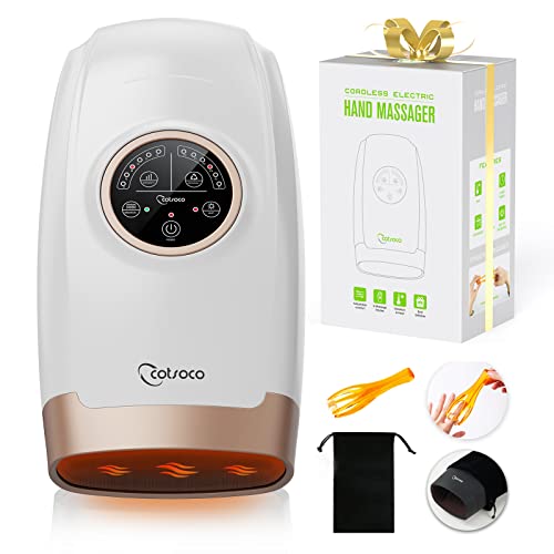 Hand Massager Machine with Heat and Compression, 6 Levels Shiatsu Massager for Arthritis and Carpal Tunnel Relief, Pain Relief for Finger, Wirst, and Hand, Best Gifts for Men and Women(White)