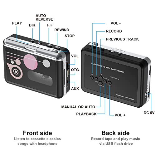 DIGITNOW Cassette Player, Portable USB Cassette to MP3 Converter