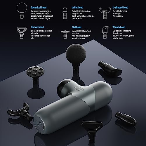 Electric Mini Handheld Sport Massager with 6 Massage Heads 4 Speed
