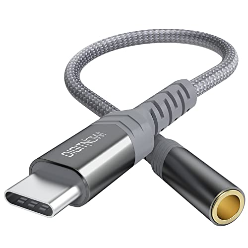USB-C to 3.5mm Female Headphone Adapter, USB Type C to AUX Audio Cable(Grey)