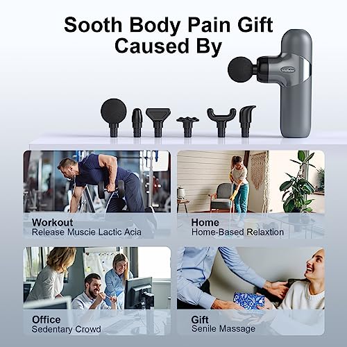Electric Mini Handheld Sport Massager with 6 Massage Heads 4 Speed