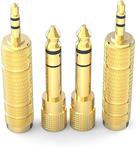 Headphone Adapter,AudioStereo TRS Converter Adapters(4 -Pack Gold Plated)