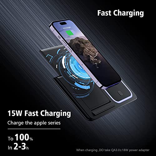 3 in 1 Wireless Charging Station for Apple, Wireless Charger Stand for iPhone 16/15/14/13/12/11/SE/X/8 Pro Max Plus Mini,Charging Dock for AirPods 4/3 Pro,Apple Watch 10/9/Ultra/8/SE/7/6/5/4/3