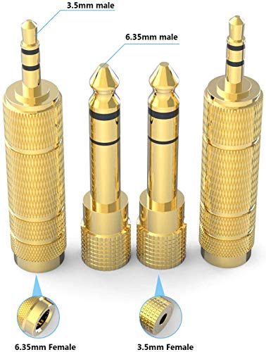 Headphone Adapter,AudioStereo TRS Converter Adapters(4 -Pack Gold Plated)
