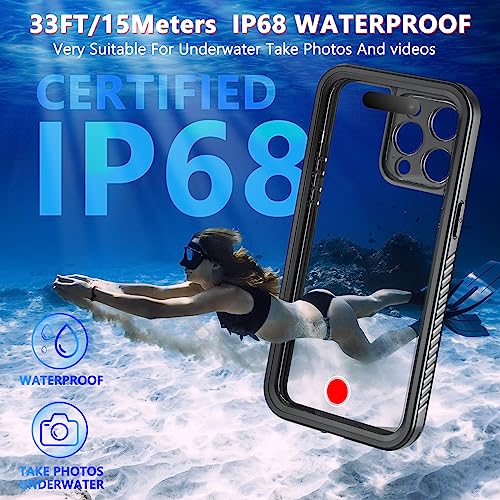 Vphev for iPhone 14 Pro Max Case Waterproof, IP68 Underwater