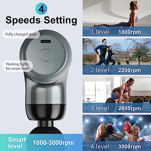 Electric Mini Handheld Sport Massager with 6 Massage Heads 4 Speed