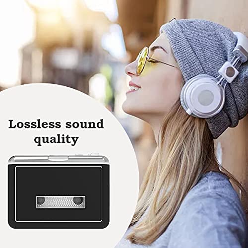 Cassette Player Portable Walkman Convert Tapes to Digital MP3 Converter(Black)