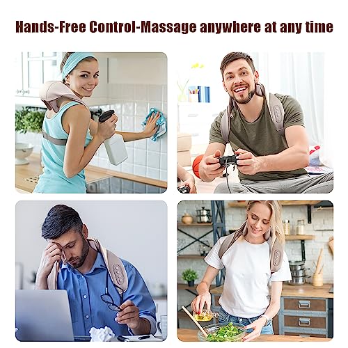 6D Deep Kneading Massagers with 6 Massage Nodes,Cordless Neck Massager