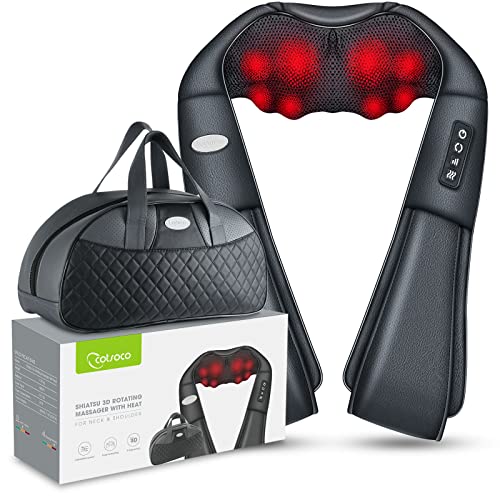 cotsoco Shiatsu Back Neck and Shoulder Massager with Heat,Deep Tissue 3D Kneading Pillow, Electric Full Body Massager for Legs,Foot,Body Muscle Pain Relief,Gifts for Mom Dad
