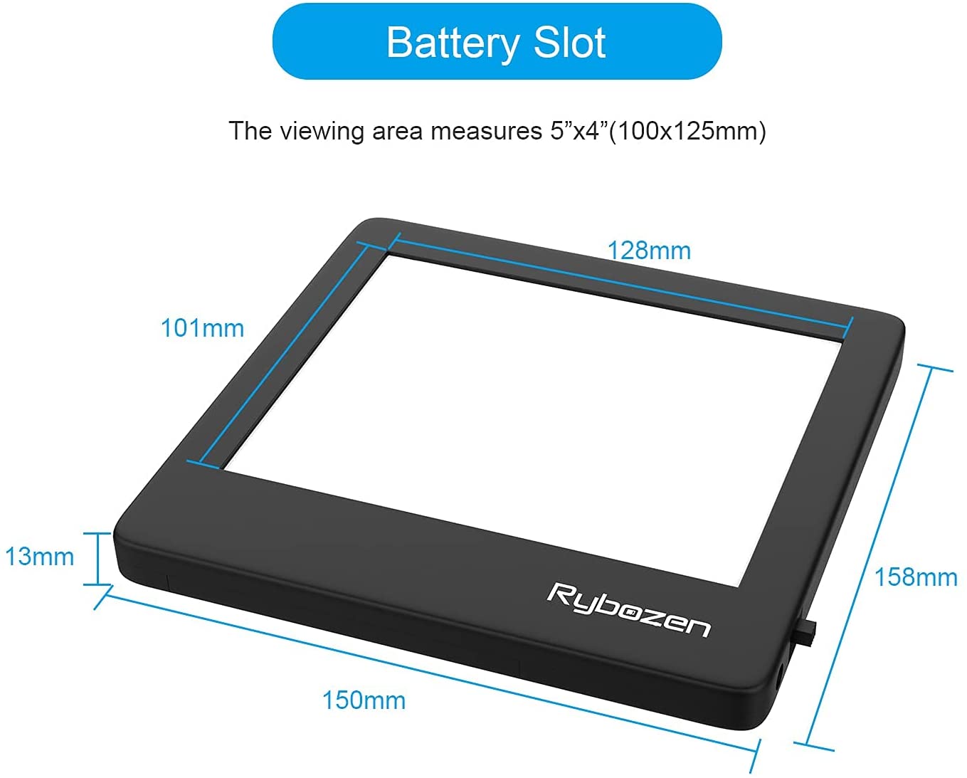 Rybozen Ultra-Thin Portable Slide Scanner 5 x 4 Inches LED Light Panel Photo Slides Negatives and Film Viewer