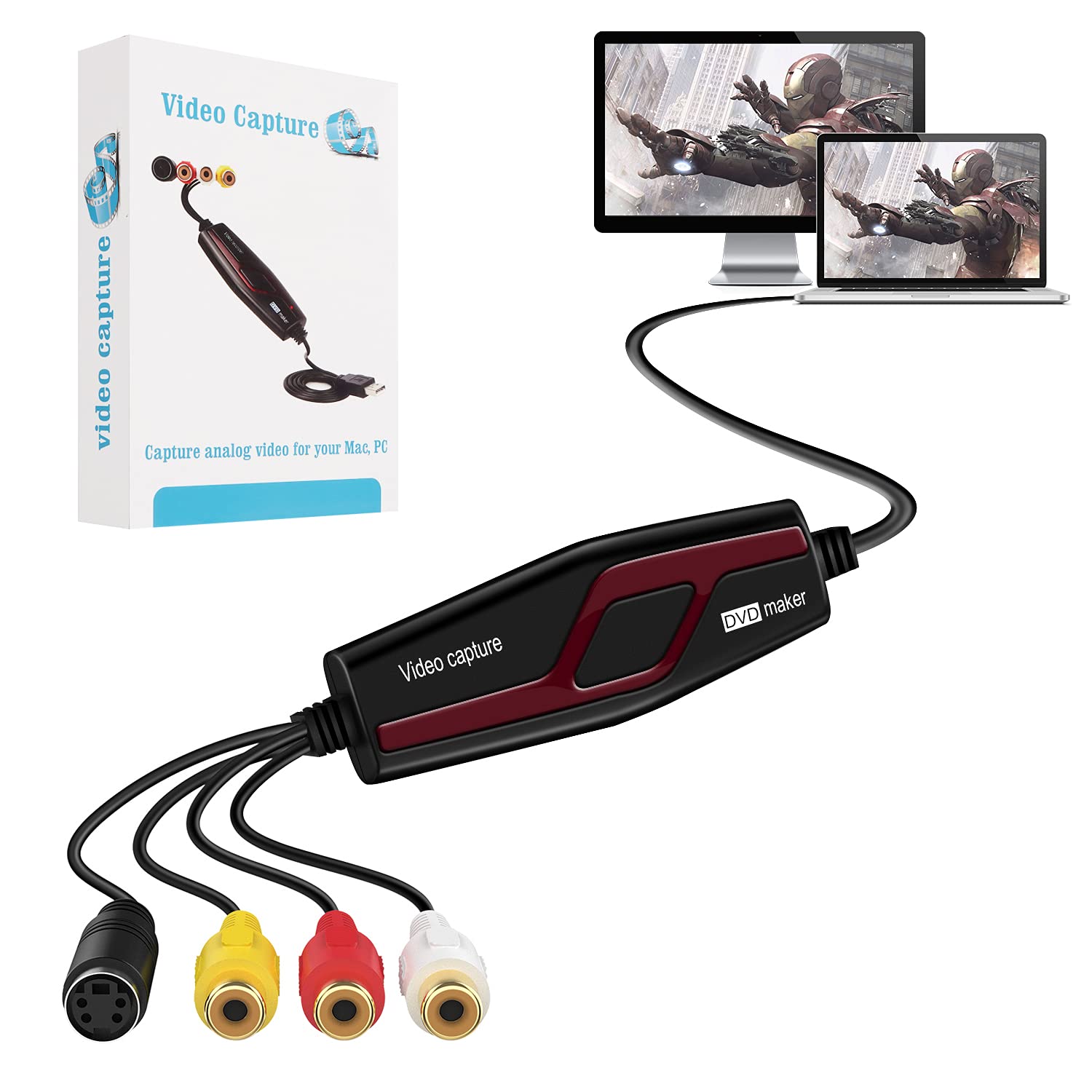 DIGITNOW! USB 2.0 Video Capture Card- Pro+ Version VHS to digital converter  1080P 30Hz, suitable for Mac OS,Android, WinXP/7/8/10