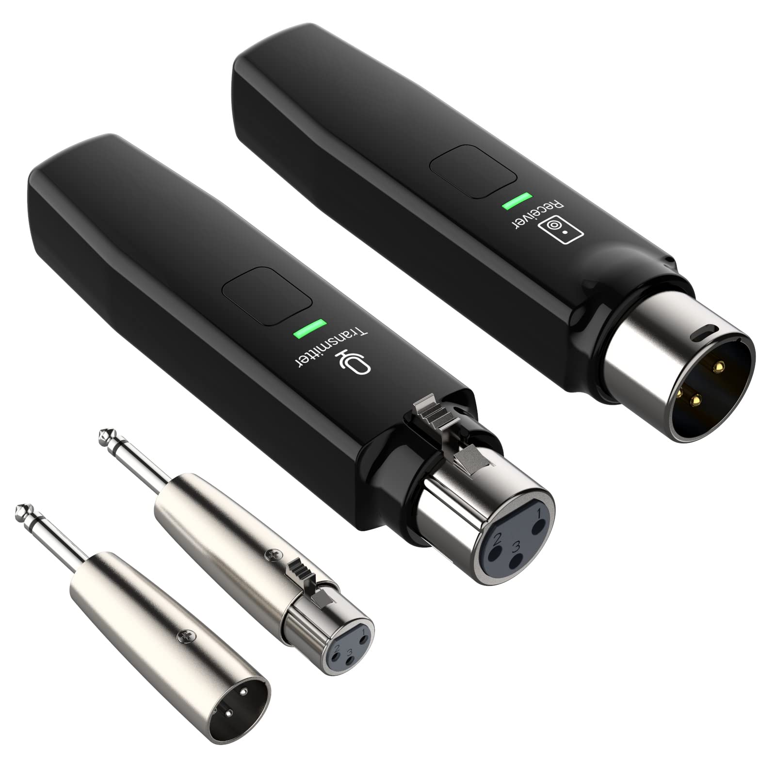 DIGITNOW Microphone Wireless System,2.4GHz Wireless Mic Adapter,Rechargeable Wireless XLR Transmitter and Receiver Compatible